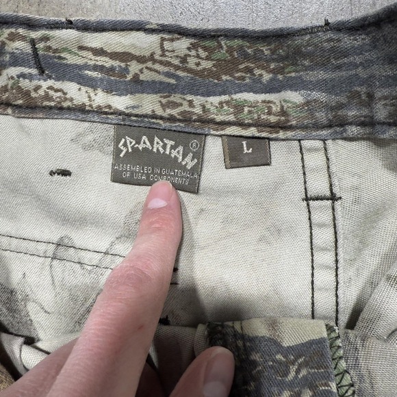 Spartan Cargo Pants Mens Large Camo Hunting Outdoor Drawstring Hem Multicolor - Picture 2 of 2